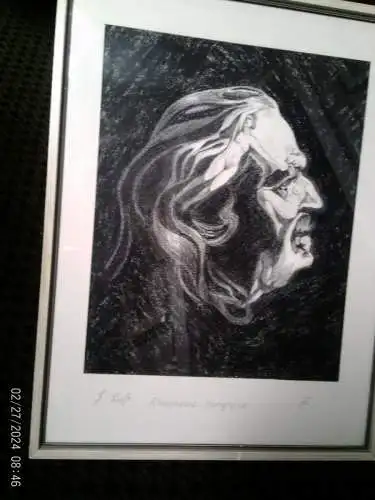 Art Jeronimo Lopez Ramirez Frauen  Akte Surrealismus  "Rhapsodie Hongroise " Franz Liszt " signiert