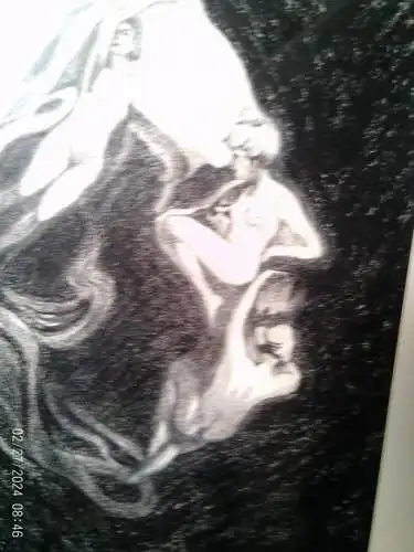 Art Jeronimo Lopez Ramirez Frauen  Akte Surrealismus  "Rhapsodie Hongroise " Franz Liszt " signiert