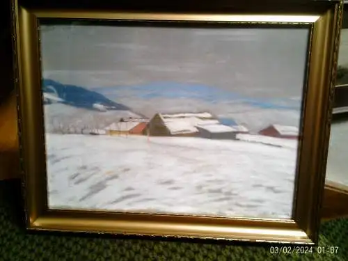 Max Clement 9121 Fribourg 1995  "Schweizer Höfe im Winter" 
