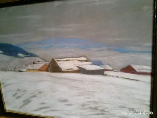 Max Clement 9121 Fribourg 1995  "Schweizer Höfe im Winter" 
