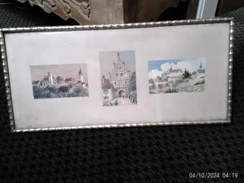 Architekturmaler hier 3 Ansichten : Schloss Meiningen Zeil Kirchberg a/d Jagst Aquarelle signiert Bihler wohl aus Schw.Hall !