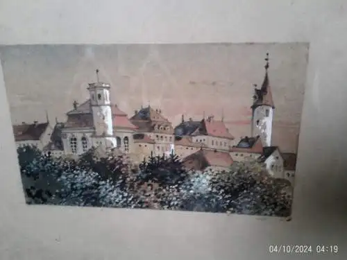 Architekturmaler hier 3 Ansichten : Schloss Meiningen Zeil Kirchberg a/d Jagst Aquarelle signiert Bihler wohl aus Schw.Hall !