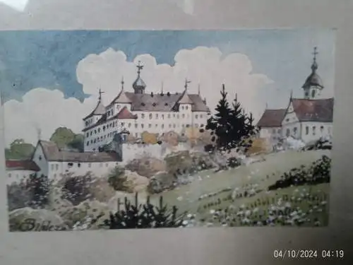 Architekturmaler hier 3 Ansichten : Schloss Meiningen Zeil Kirchberg a/d Jagst Aquarelle signiert Bihler wohl aus Schw.Hall !