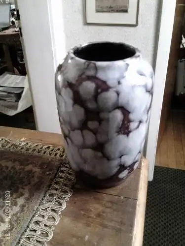 Scheurich Oswald Kleudgen  238-14  Fat Lave Vintage 60-70 Ära Tischvase Mehrfarbig  Lave Design Vase Modernist  Höhe 14 cm  aus der Vitrine