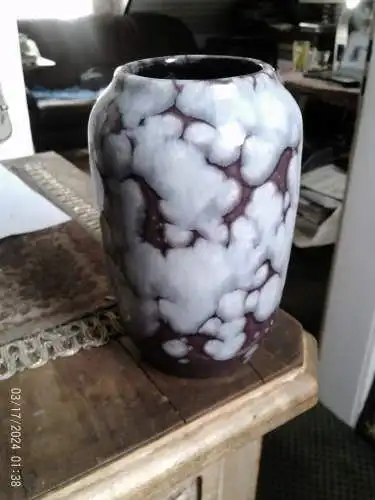 Scheurich Oswald Kleudgen  238-14  Fat Lave Vintage 60-70 Ära Tischvase Mehrfarbig  Lave Design Vase Modernist  Höhe 14 cm  aus der Vitrine