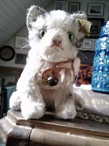 Steiff 2780/14 Susi Katze um 1958 Schleife Fahne Knopf Etikett nahezu unbespielt!!