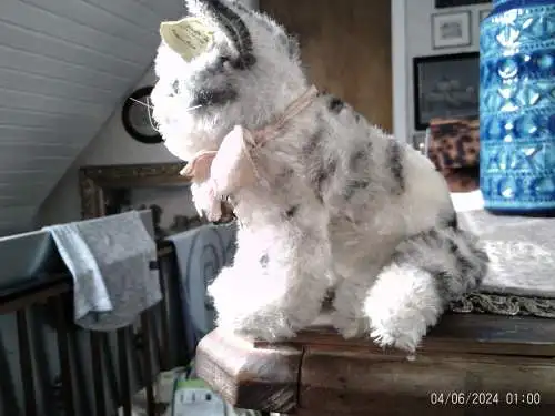 Steiff 2780/14 Susi Katze um 1958 Schleife Fahne Knopf Etikett nahezu unbespielt!!