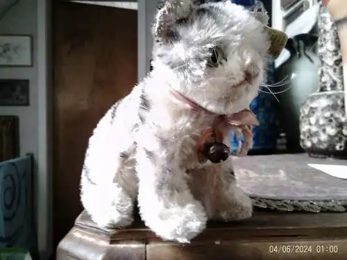 Steiff 2780/14 Susi Katze um 1958 Schleife Fahne Knopf Etikett nahezu unbespielt!!