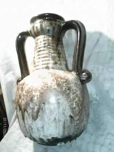 Dümler & Brieden ? 2Henkel Keramik Vase Fat Lava Lasur Formnr.: 808 H: 37cm  sehr gute Erhaltung!