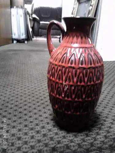 Bay Keramik Vase Bodo Mans Formnr.: 232-25 Inka Dekor Höhe 26cm um 1965-75 entstanden! aus der Vitrine