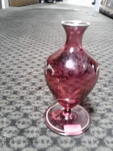 Glasflacon Moser, Ludwig & Söhne, Karlsbad, zugeschrieben, Form wohl Heinrich Hussmann von 1912, Rosa Farben Goldmalerei