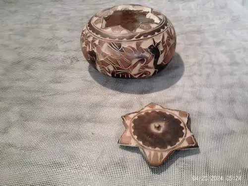Vintage Geschnitzter Kürbis Geschichten Erzähler mit Kamele  mit Peru Handmade Volkskunde wohl 60 Jahre Masse: 11 x 7 cm