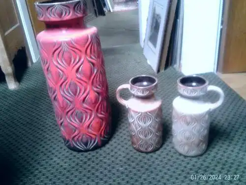 Rechte Scheurich Amsterdam Designer Oswald Kleudgen Model 485-26 Mid Century Mokka und Beige  sehr selten !