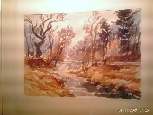 Karl Abt 1899 Pforzheim 1985  Impressionistisches Gemälde "Würmtal im Herbst " deutscher Landschaftsmaler