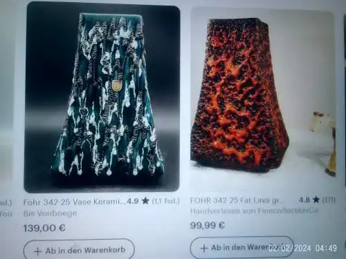 Designer Keramik von Cilli Wörsdorfer  Fohr Modelnummer 342-25 Keramik Mid Century 