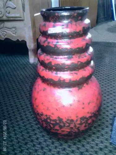 Originale Fat Lava Vase „Wien“ von Scheurich, Entwurf A. Seide, 1960er Jahre Formnummer 269-40 aus der Vitrine!