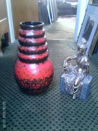 Originale Fat Lava Vase „Wien“ von Scheurich, Entwurf A. Seide, 1960er Jahre Formnummer 269-40 aus der Vitrine!