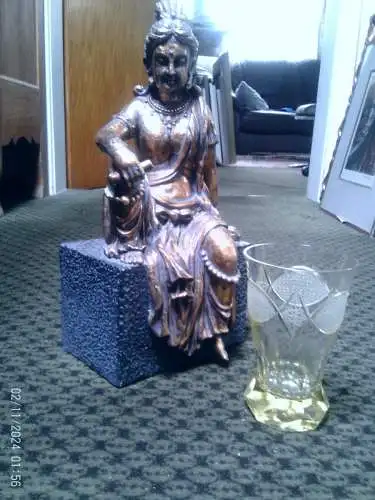 Biedermeier um 1880 Becherglas Zitrinfarben Kristallglas Wellenschliff Stand  10 Fach facetiert  Höhe : 13 cm