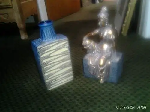 Scheurich Vase in Lauflasur mit Blautönen Formnr,; 281-30 Höhe 31cm 