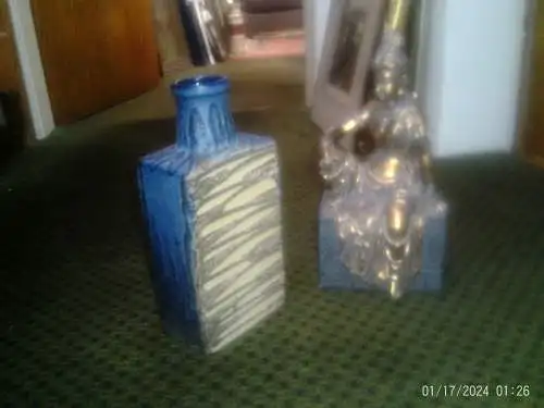 Scheurich Vase in Lauflasur mit Blautönen Formnr,; 281-30 Höhe 31cm 