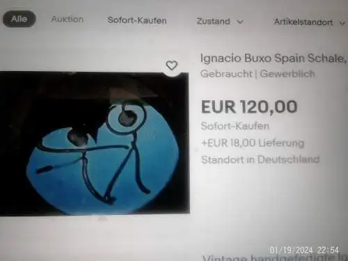 Ignacio Buxo  1860-1944 Picasso der Keramik Spain Schale, Wandteller glasierte Keramik Fautismus signiert