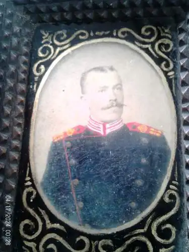 Württemberg Reservistika "Unteroffizier "Soldatenfoto im Trump Art Rahmen 11,5 cm x 13 cm 