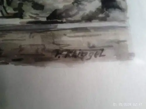 Aquarell St. Antony-Hütte in Oberhausen  signiert P oder F Klingel gemalt um 1930 Maße gerahmt:36 x 30 cm    sehr farbenfrisch 