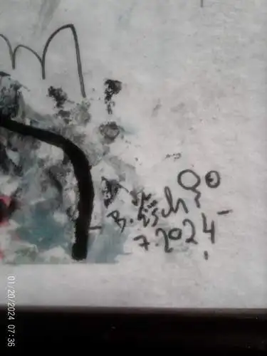 Brain Esch Neuenstadt-Bürg geb.1986"Punkerin mit Kappe" signiert datiert 7.2024 Öl auf Papier