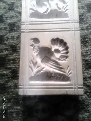 Springerle Modell 2 Motive um 1860 besonders seltene Motivwahl  Paradehelm Trompete Anker Kirschbaum 6x 14x1,7 cm