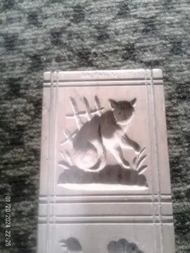 Springerle Modell 2 Motive um 1860 besonders seltene Motivwahl  Paradehelm Trompete Anker Kirschbaum 6x 14x1,7 cm