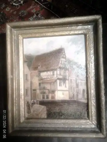 Spätromantiker deutsche Malschule : "Dorfidyle wohl Mühlacker Dürrmenz " um 1880 ?