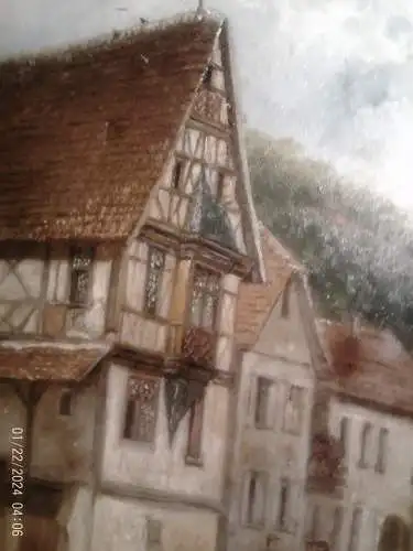 Spätromantiker deutsche Malschule : "Dorfidyle wohl Mühlacker Dürrmenz " um 1880 ?