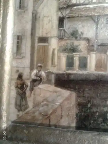 Spätromantiker deutsche Malschule : "Dorfidyle wohl Mühlacker Dürrmenz " um 1880 ?