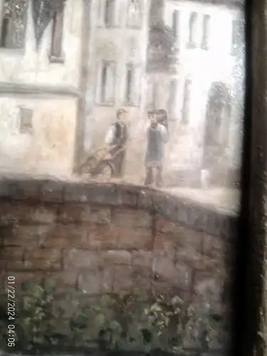 Spätromantiker deutsche Malschule : "Dorfidyle wohl Mühlacker Dürrmenz " um 1880 ?