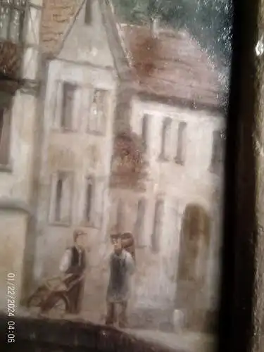 Spätromantiker deutsche Malschule : "Dorfidyle wohl Mühlacker Dürrmenz " um 1880 ?