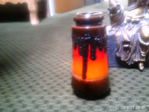 Scheurich Keramik Vase 683-18 Fat Lava Dekor Dekor 1960 Ära H: 18 cm   aus meiner Vitrine