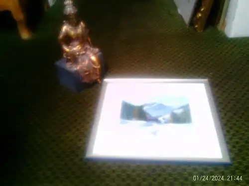 Post-impressionistischen Gebirgs- und Winterlandschafts Aquarell   wohl  Otto Ludwig Schneider 1865-1911