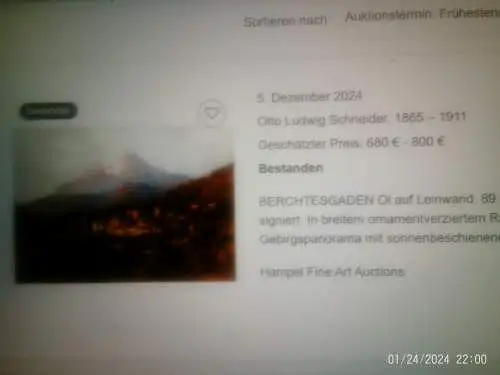 Post-impressionistischen Gebirgs- und Winterlandschafts Aquarell   wohl  Otto Ludwig Schneider 1865-1911