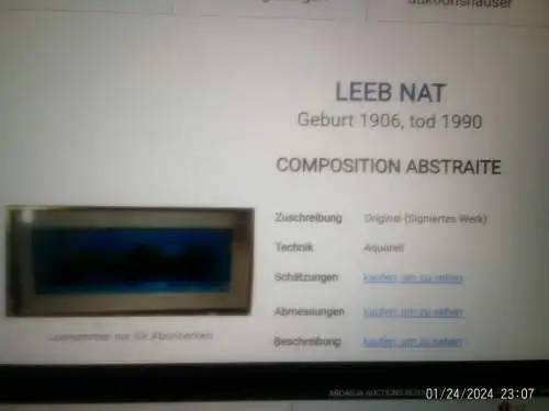 Leeb Nathan 1906-1990"Stadtidylle mit Pyramide"Impressionistisches Gemälde