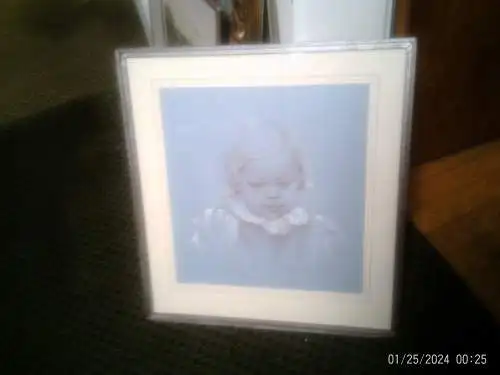 Hildegard Bartoschek-Grunert 1920-2013 " Mädchenportrait im Sonntagskleid" signiert 1991 datiert