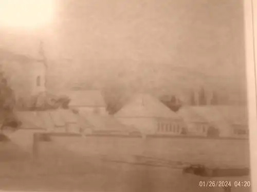 " Stadtstaffage von Szentendre Ungarn" signiert B.I. datiert 88 (1888) Aquarell gerahmt : 48,5cm x 39cm 