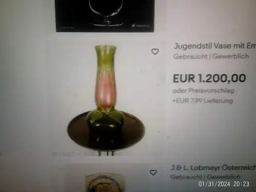 J. & L. Lobmeyr ,Ein Paar böhmische Karaffen 4 Likörgläser ovales Tablett aus grünem Kunstglas für4 Personen ca.1880 Otto Wagner Schule Wien