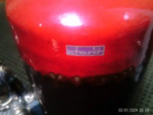  Europe Line Dekor in Rot und Hellbraun Scheurich 517-45 Etikett um 1965 Höhe 45 cm aus der Vitrine