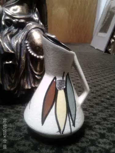 Heinz Siery Design Fohr kleine Keramik Graffiti Dekor Etikett H: 13,5 cm  von 1958 !!!!!!!!!!!!!