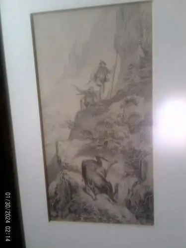 Friedrich Gauermann 1807-1862 "Gams Jäger in den Alpen "