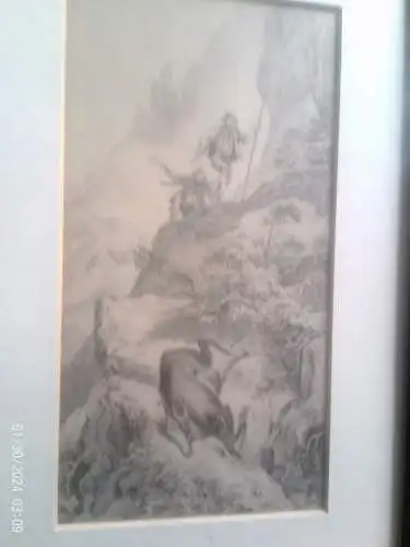 Friedrich Gauermann 1807-1862 "Gams Jäger in den Alpen "
