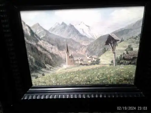 Walter Thamm 1885 Berlin - 1938 , die Garmisch im Sommer blühende Wiesen und die Zugspitze " schüler Emil Orlik!