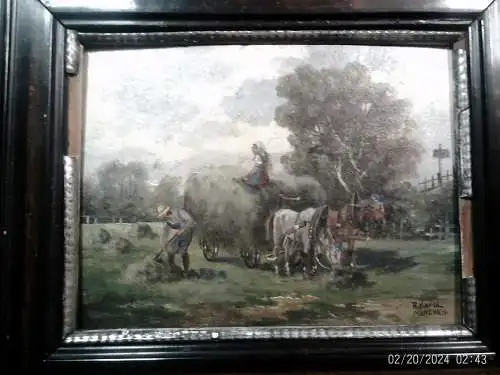 Karl Rohrhirsch 1875 München 1954 (R.Karol) " Heuernte datiert 1923 München"