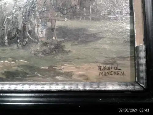 Karl Rohrhirsch 1875 München 1954 (R.Karol) " Heuernte datiert 1923 München"