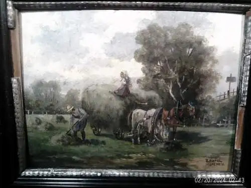 Karl Rohrhirsch 1875 München 1954 (R.Karol) " Heuernte datiert 1923 München"